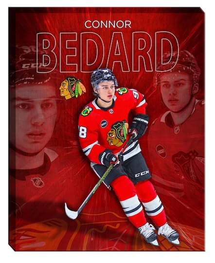 Connor Bedard 16" x 20" Canvas Collage Blackhawks-V